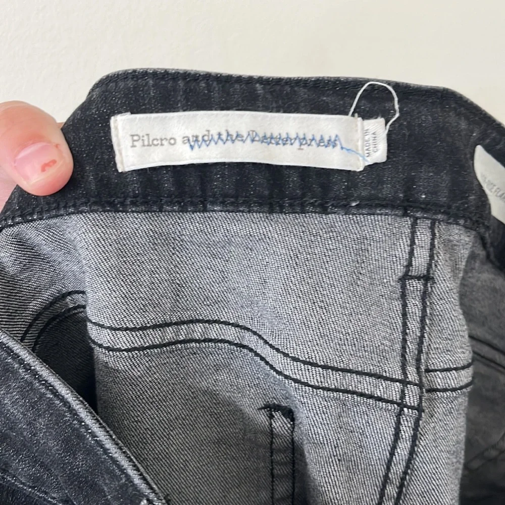 Anthropologie Pilcro and the Letterpress High-Rise Flare Black Denim Jeans 30 - Picture 9 of 11